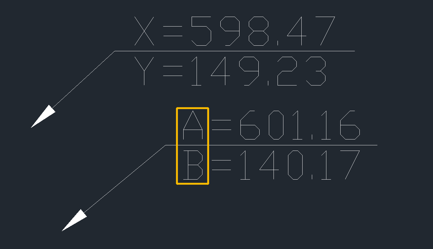 使用CAD将坐标标注的坐标轴X/Y调整为A/B的技巧