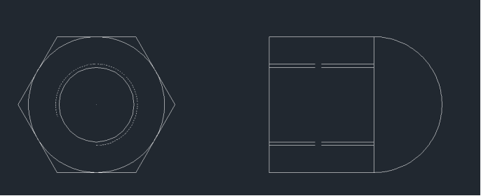 用CAD怎么绘制盖形螺母？