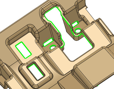 3D建模软件中如何用内环边缘创建靠破孔面