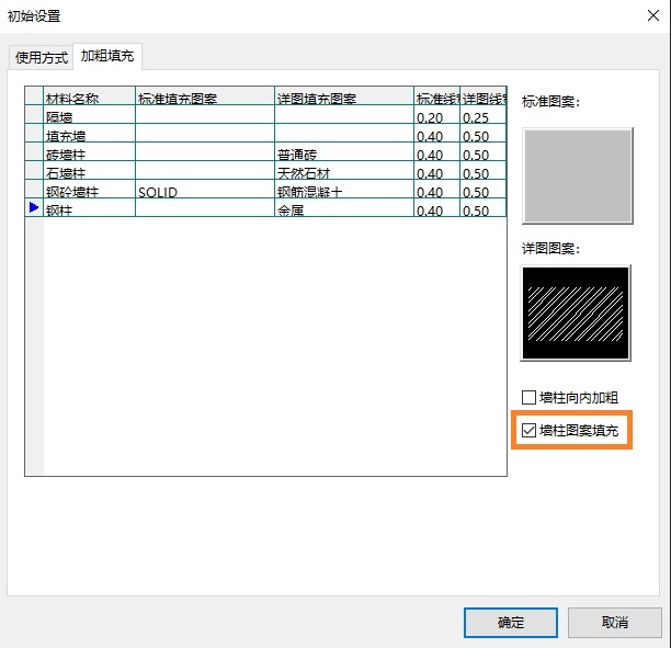 如何在CAD建筑版中对插入的柱子进行填充？