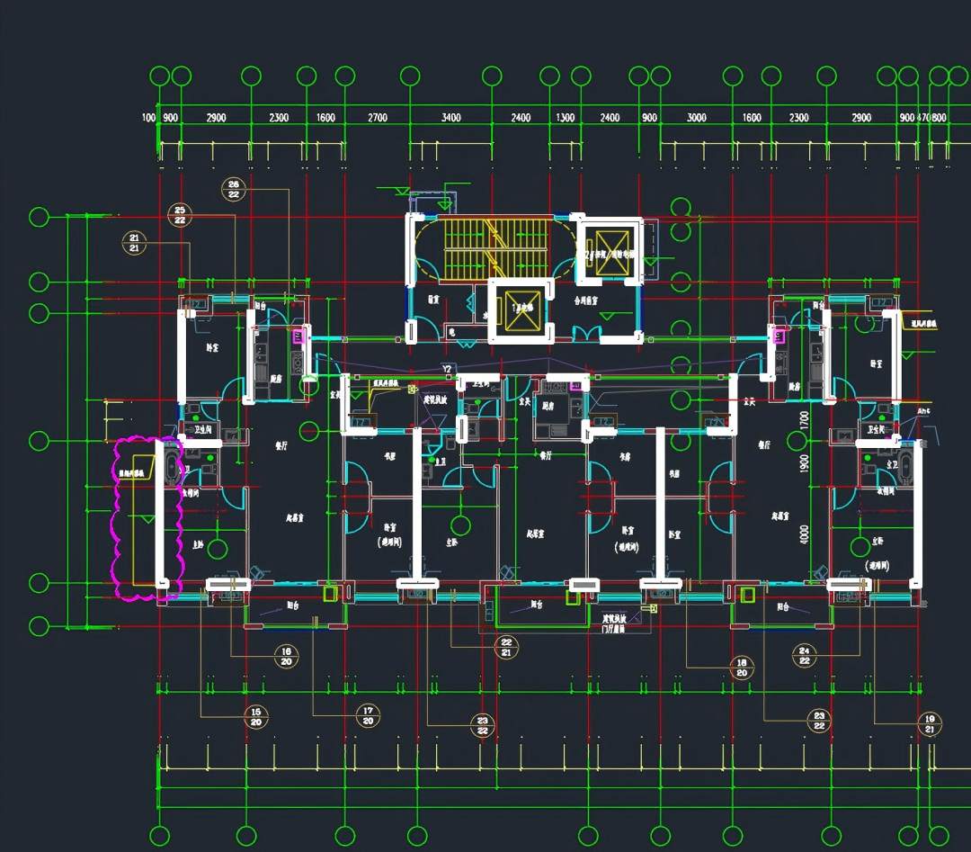 图2 40001百老汇CAD绘制的建筑平面图