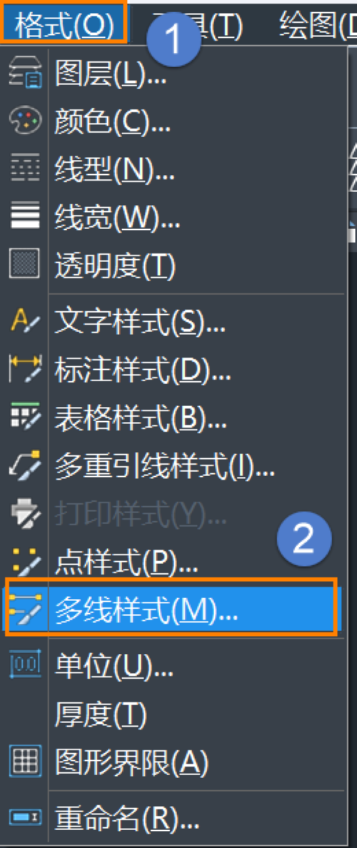 如何用CAD设置多线端点封口