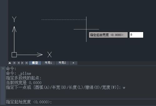 如何使用 CAD绘制有宽度的多段线