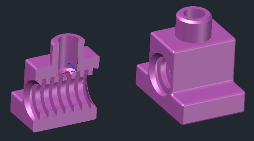 如何用CAD剖切三维实体