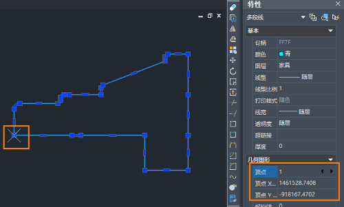 CAD怎么查询多段线各顶点坐标值