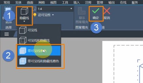 ��ô��CAD��ά����ͼ��ʾΪ��ɫ��ʵ��ģʽ