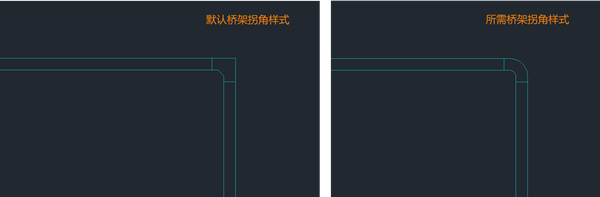 CAD水暖电中桥架拐角样式的调整方法